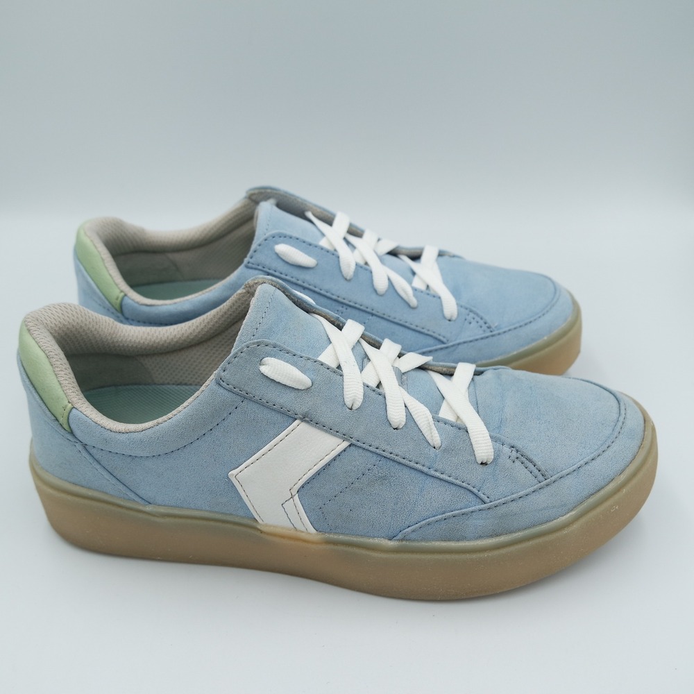 Dr Scholls Time Off Light Blue Platform Sneakers Womens Lace Up Gum Sole 8.5 - Picture 5 of 10